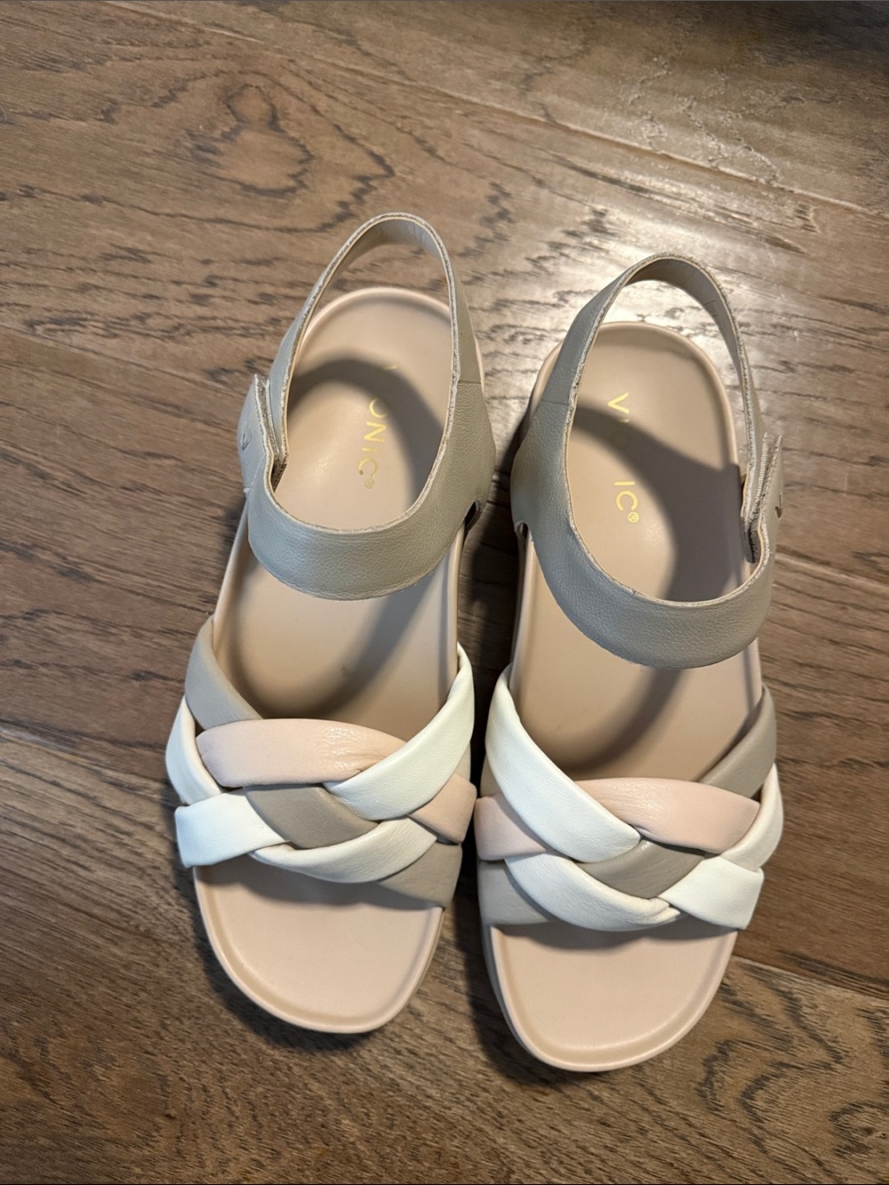 Vionic Neutral Multi Braided Slingback Sandal. Worn once.
